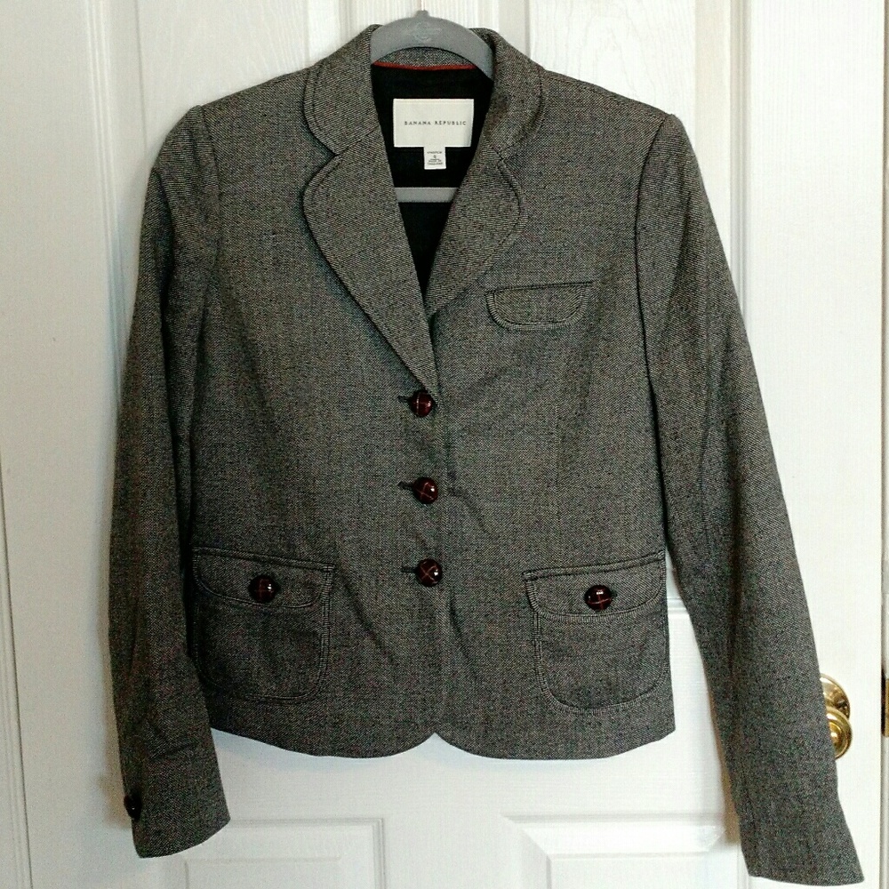 Banana Republic Tweed Stretch Blazer